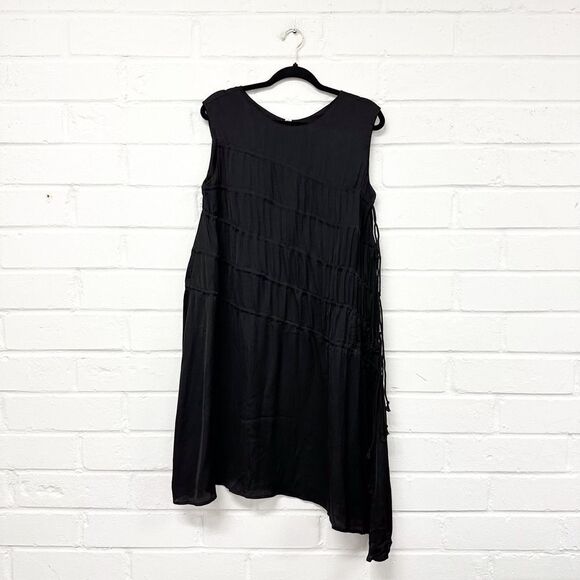 37 - Black Dress with Asymmetrical Ties - Picture 1 of 2